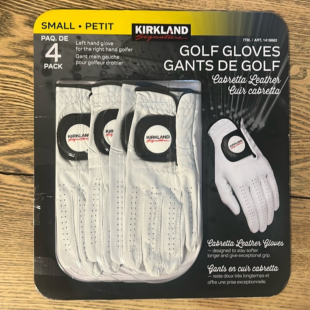 4 Pack of Left Handed Golf Gloves FOR THE RIGHT HAND GOLFER  - Size Small
